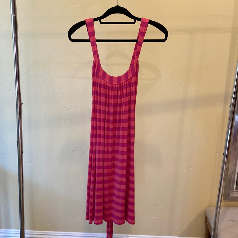 Plenty by Tracy Reese, pink striped dress size L.
